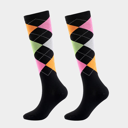 Squares Ribbon Compression Socks(3 Pairs)
