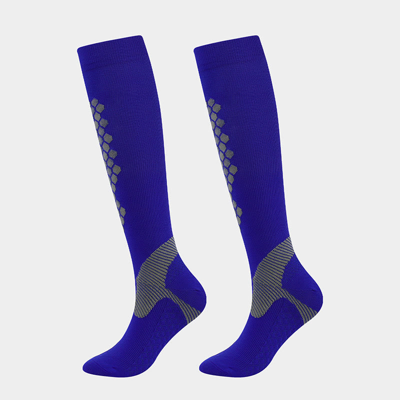 Diamond Lattice Sports Compression Socks(3 Pairs) - Blue - EU38-41(US8-11) - image 5