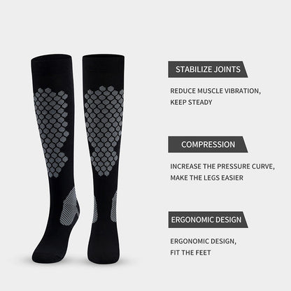 Diamond Lattice Sports Compression Socks(3 Pairs)