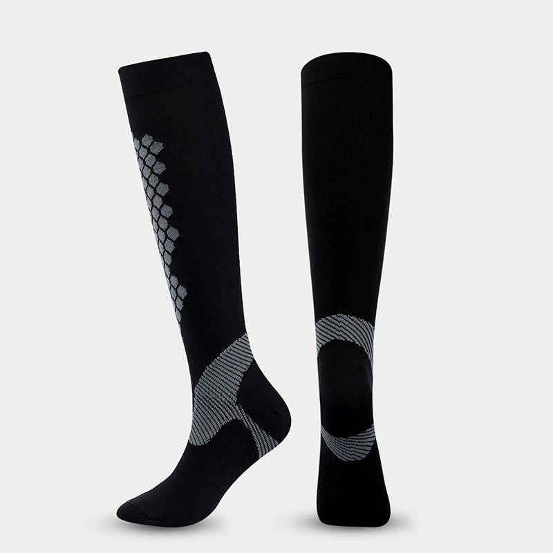 Diamond Lattice Sports Compression Socks(3 Pairs) - image 1
