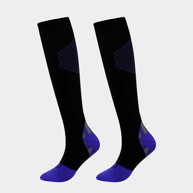 Honeycomb Color Matching Compression Socks(4 Pairs) - Black - EU38-41(US8-11) - image 4