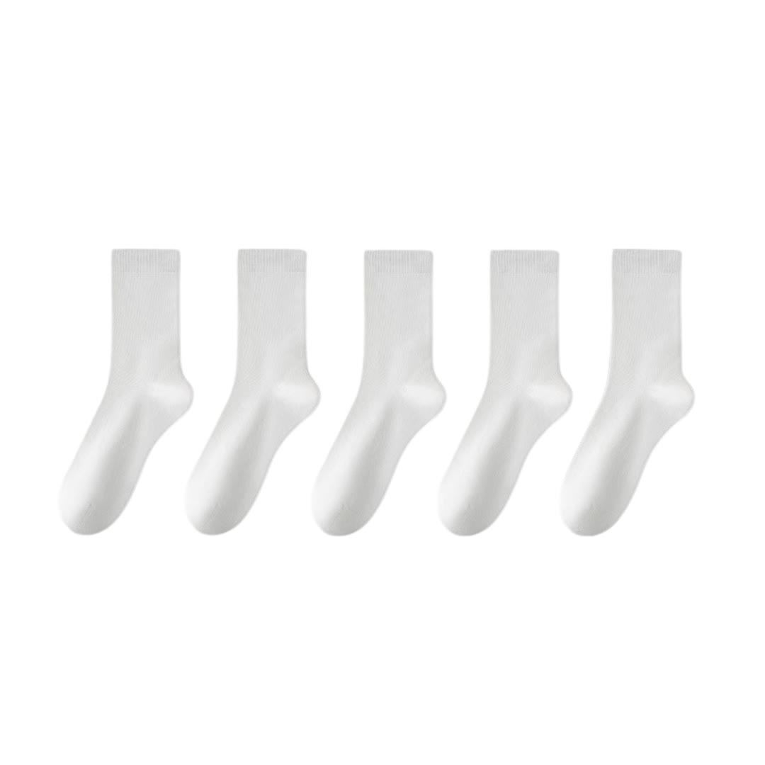 Stylish Cotton Quarter Socks(5 Pairs) - White - EU39-45(US6-11) - image 12