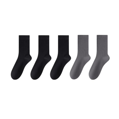 Stylish Cotton Quarter Socks(5 Pairs) - Black*3+Dark Grey*2 - EU39-45(US6-11) - image 15