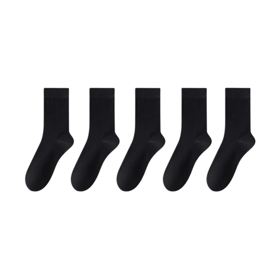 Stylish Cotton Quarter Socks(5 Pairs) - Black - EU39-45(US6-11) - image 11