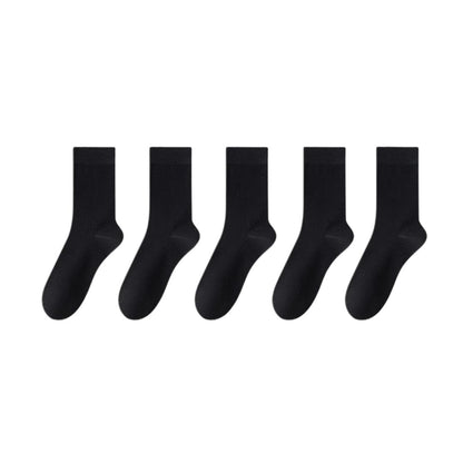 Stylish Cotton Quarter Socks(5 Pairs) - Black - EU39-45(US6-11) - image 11