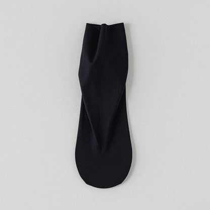 Ice Silk Solid Color Quarter Socks(6 Pairs) - Black - EU39-44(US6-10) - image 7