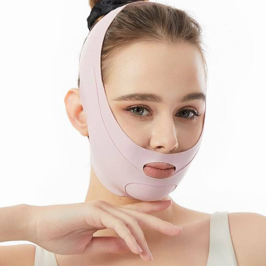 Face Lift Velcro Strap Mask - Pink - One Size - image 0