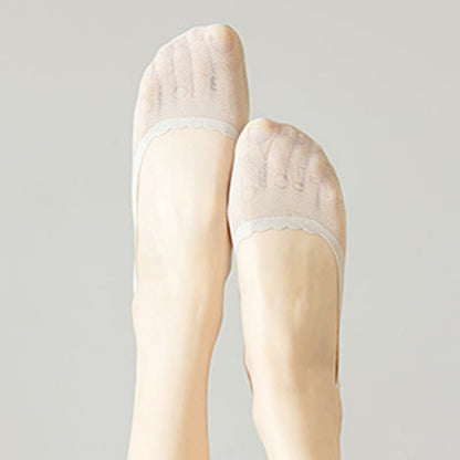 Letter Jacquard No Show Socks(9 Pairs)