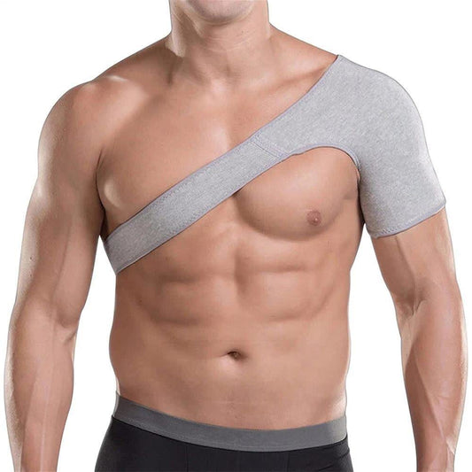 Stretchy Breathable Bamboo Charcoal Shoulder Brace - Grey - L - image 0