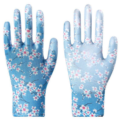 Abrasion-resistant Non-slip Gardening Work Gloves(12 Pairs) - Blue&White - One Size - image 11
