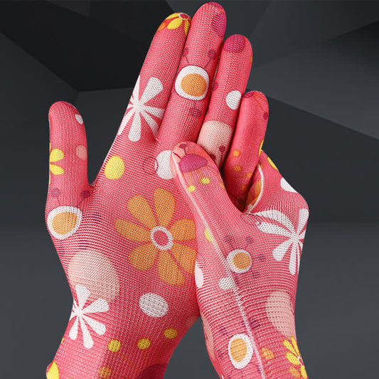 Nylon Knit Printed Gardening Work Gloves(12 Pairs) - image 0
