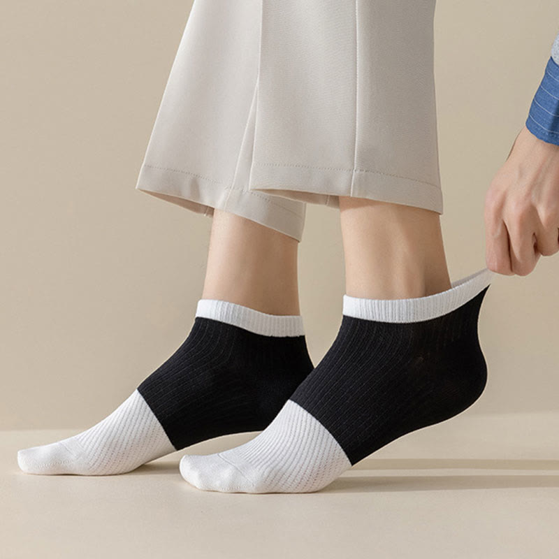 Casual Cotton Solid Color Ankle Socks(6 Pairs) - image 2