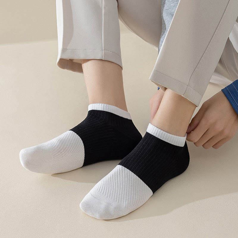 Casual Cotton Solid Color Ankle Socks(6 Pairs) - image 3