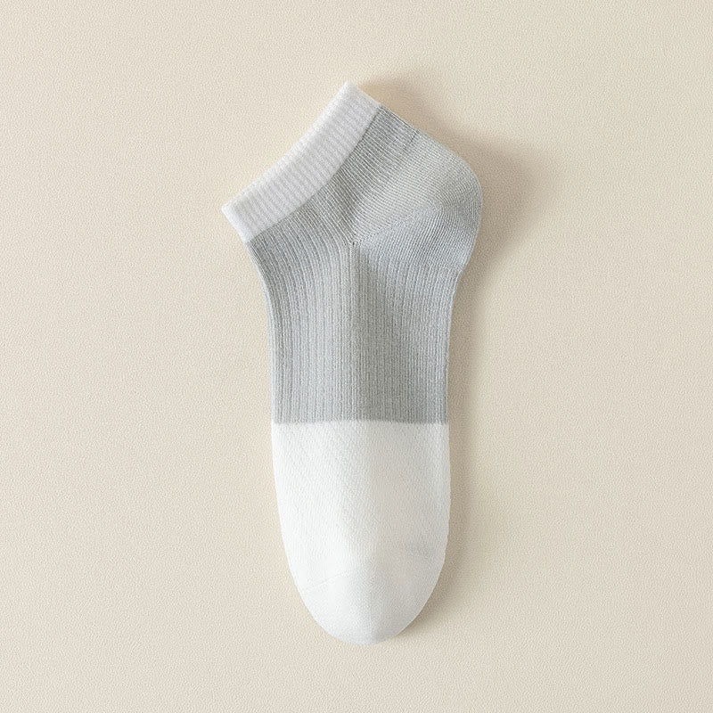 Casual Cotton Solid Color Ankle Socks(6 Pairs) - Light Gray - EU39-44(US6-10) - image 10