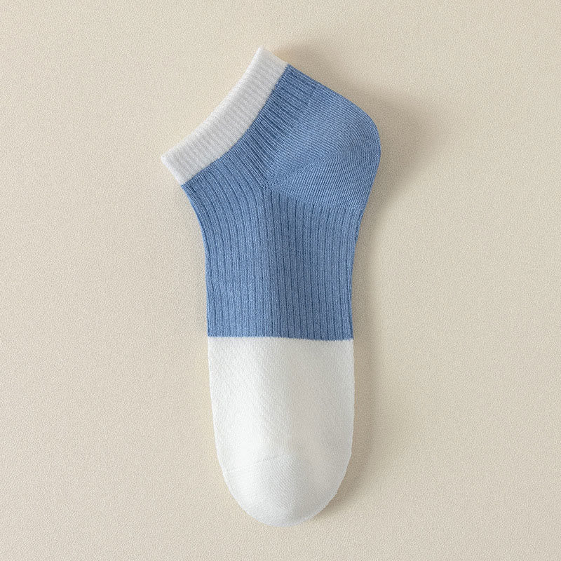 Casual Cotton Solid Color Ankle Socks(6 Pairs) - Blue - EU39-44(US6-10) - image 13