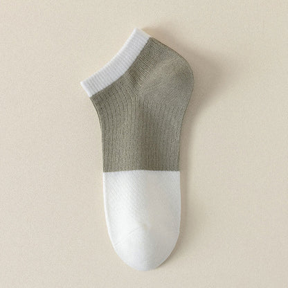 Casual Cotton Solid Color Ankle Socks(6 Pairs) - Army Green - EU39-44(US6-10) - image 11