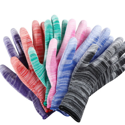 Striped Wear-resistant Non-slip Protective Work Gloves(24 Pairs) - image 0