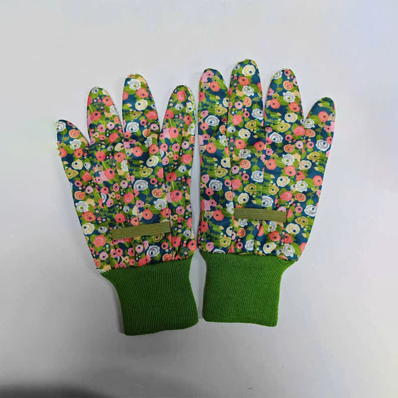 Flower Print Gardening Work Protective Gloves(3 Pairs) - C - One Size - image 11