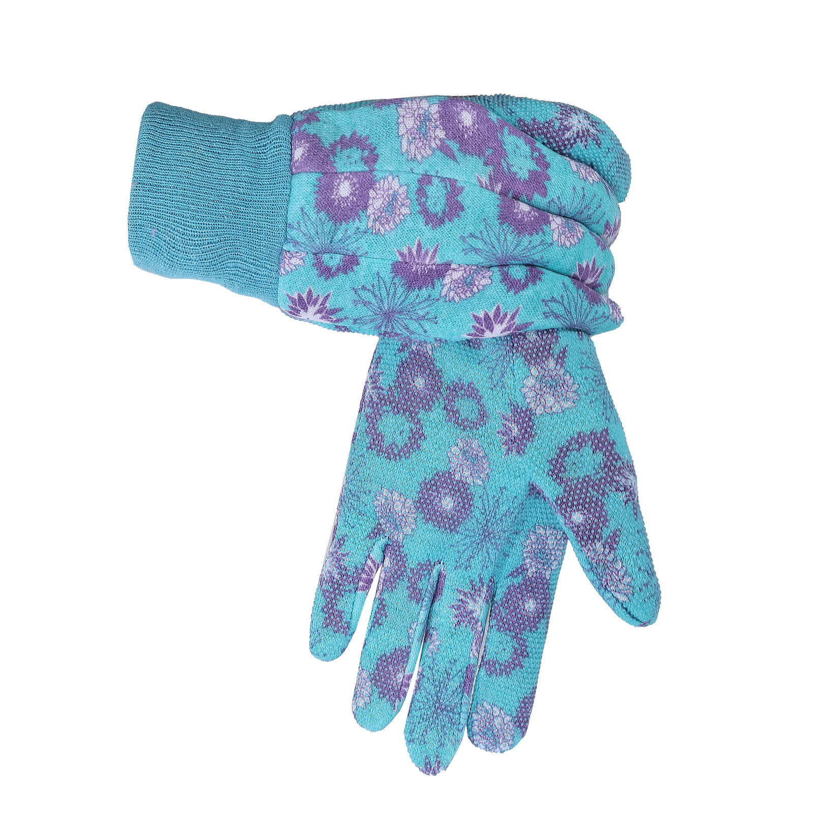 Floral Print Knitted Garden Gloves(3 Pairs) - image 1