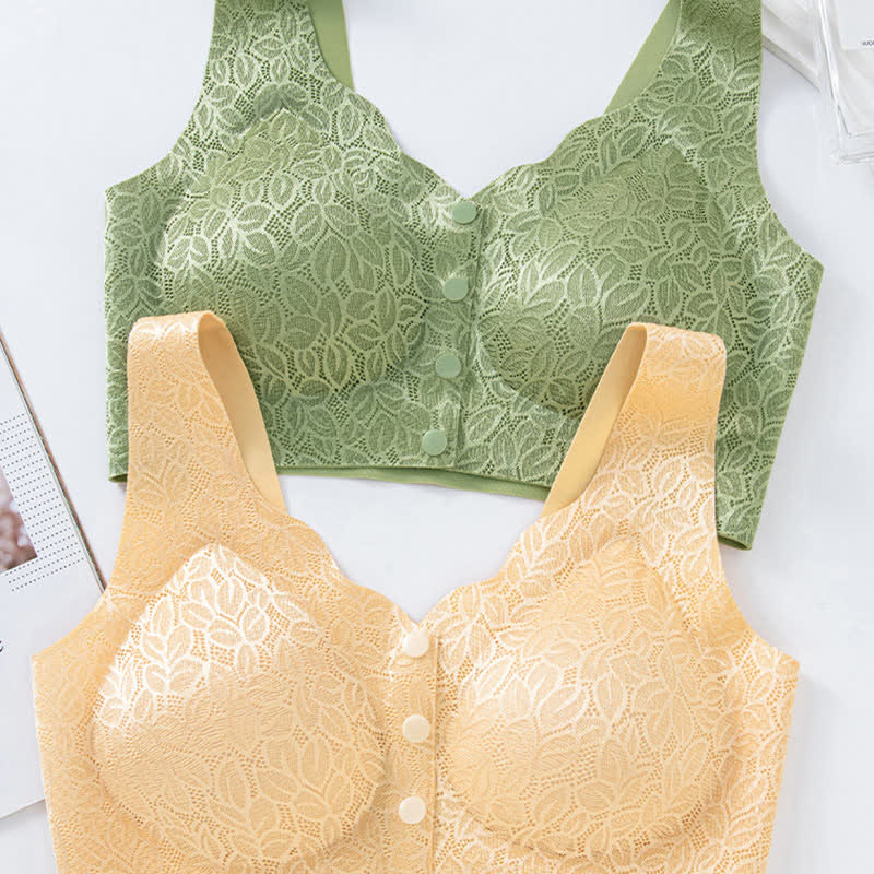 Jacquard Front Closure Wireless Bra