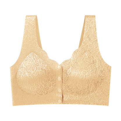 Jacquard Front Closure Wireless Bra
