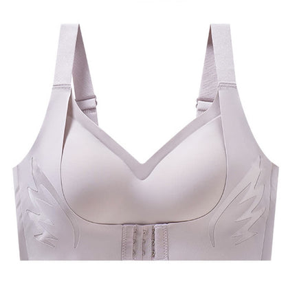 Adjustable Front Closure Wireless Lift Bra - Purple - 6XL - image 9