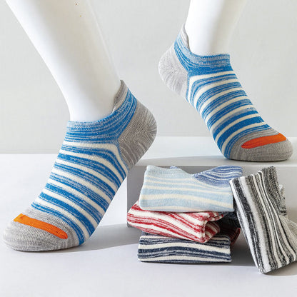 Cotton Stripe Ankle Socks(5 Pairs) - image 1