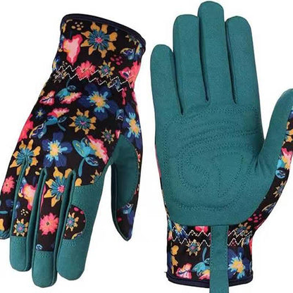 Vibrant Floral Print Garden Gloves - D - One Size - image 8