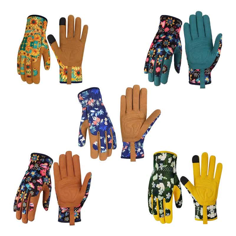 Vibrant Floral Print Garden Gloves - image 1