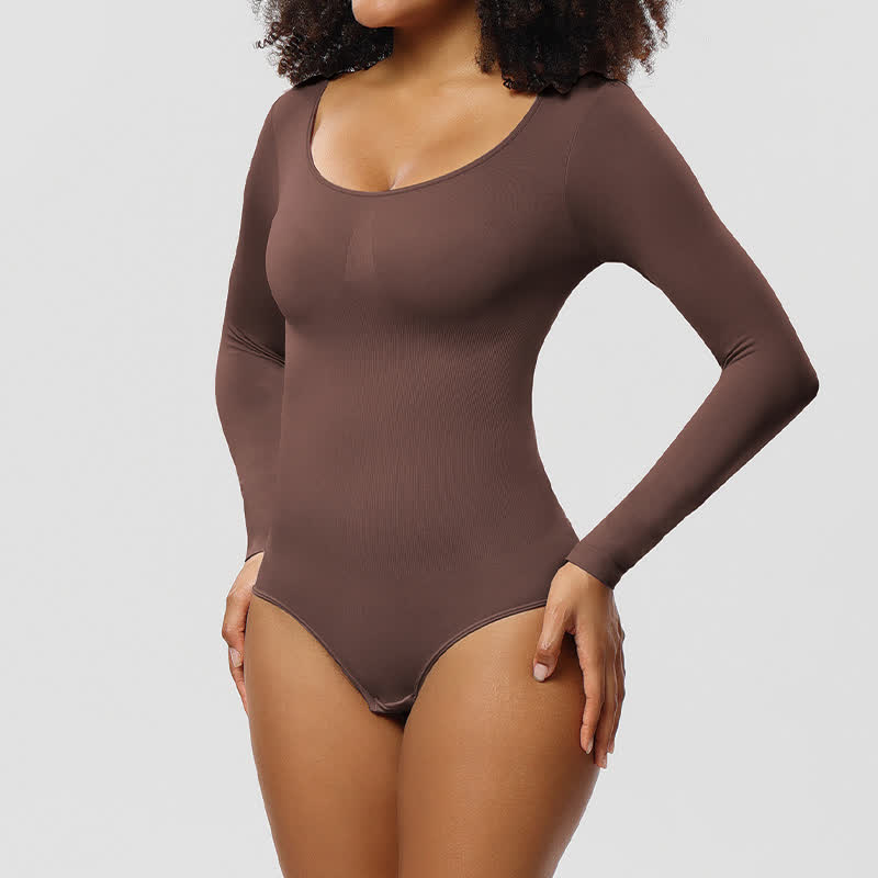 Seamless Long Sleeve Shapewear Bodysuit One Piece - image 8