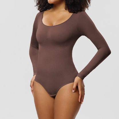 Seamless Long Sleeve Shapewear Bodysuit One Piece - image 8