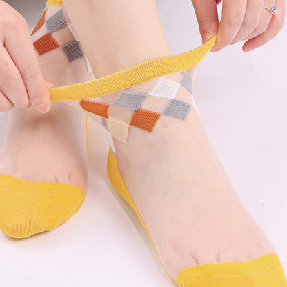 Stylish Rhombus Ankle Socks(5 Pairs) - image 6