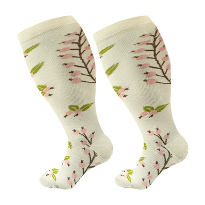 Plus Size Lute Pink Compression Socks(3 Pairs)