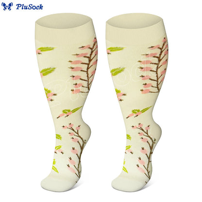 Plus Size Lute Pink Compression Socks