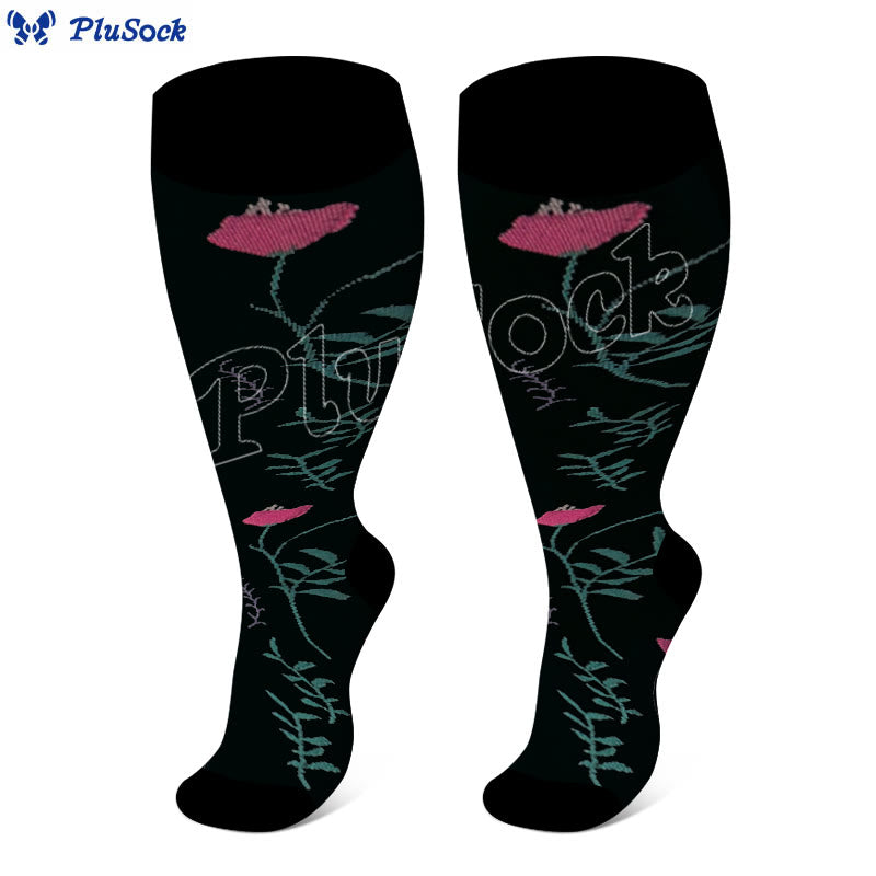 Plus Size Lute Pink Compression Socks