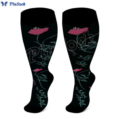 Plus Size Lute Pink Compression Socks