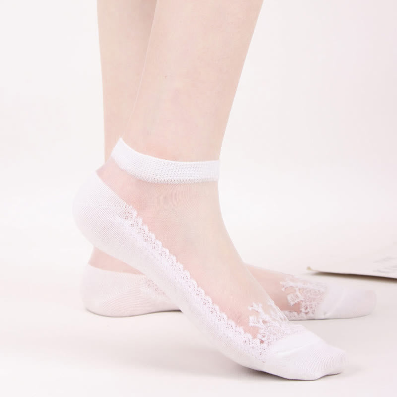 Jacquard Transparent Ankle Socks(6 Pairs) - image 3
