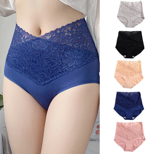 High Waist Lace Shaping Tummy Tuck Brief(3 Packs)
