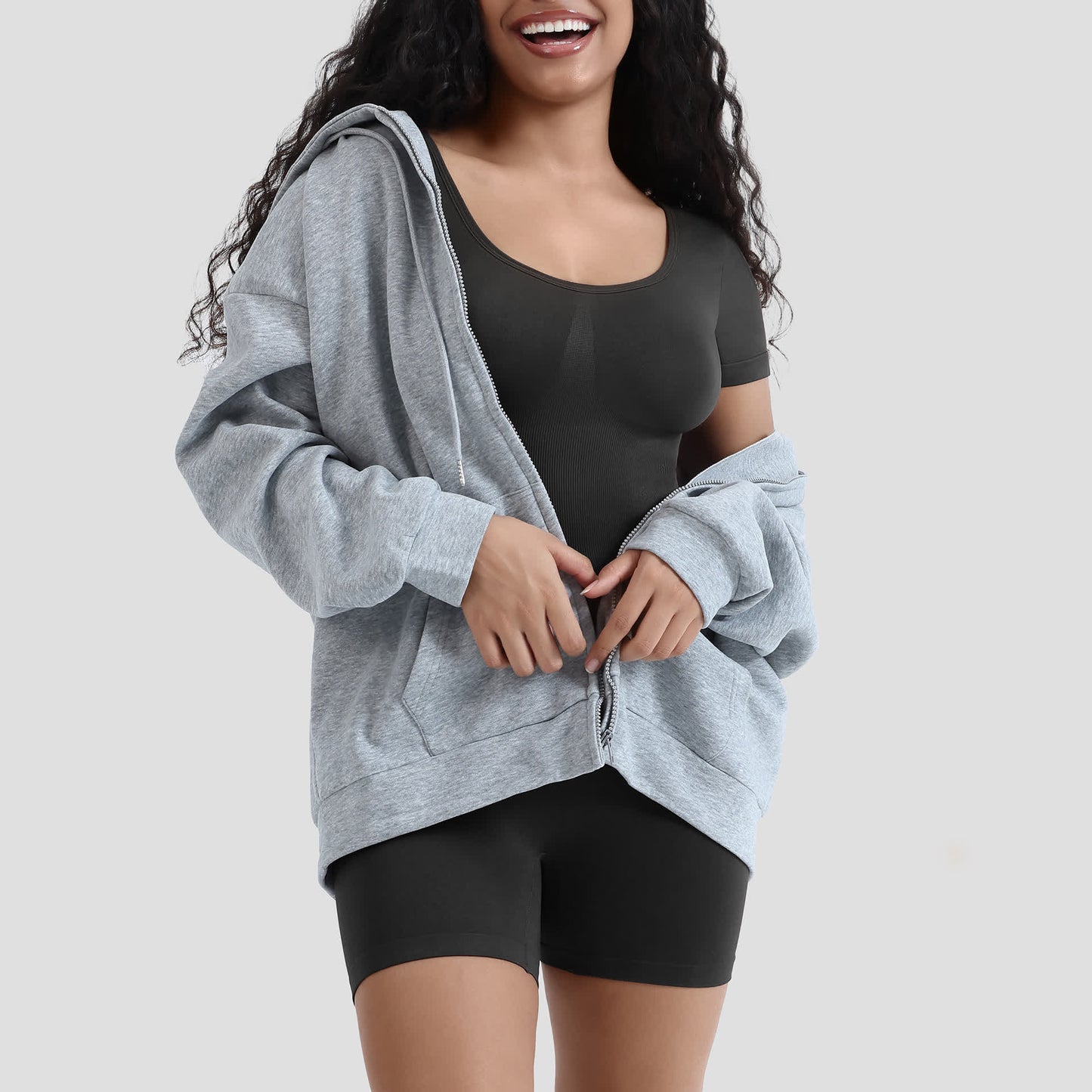 Solid Color Short Sleeve Shapewear Bodysuit