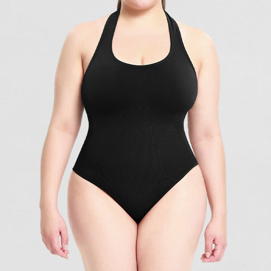 Halter Neck shapewear Bodysuit - Black - 3XL - image 0