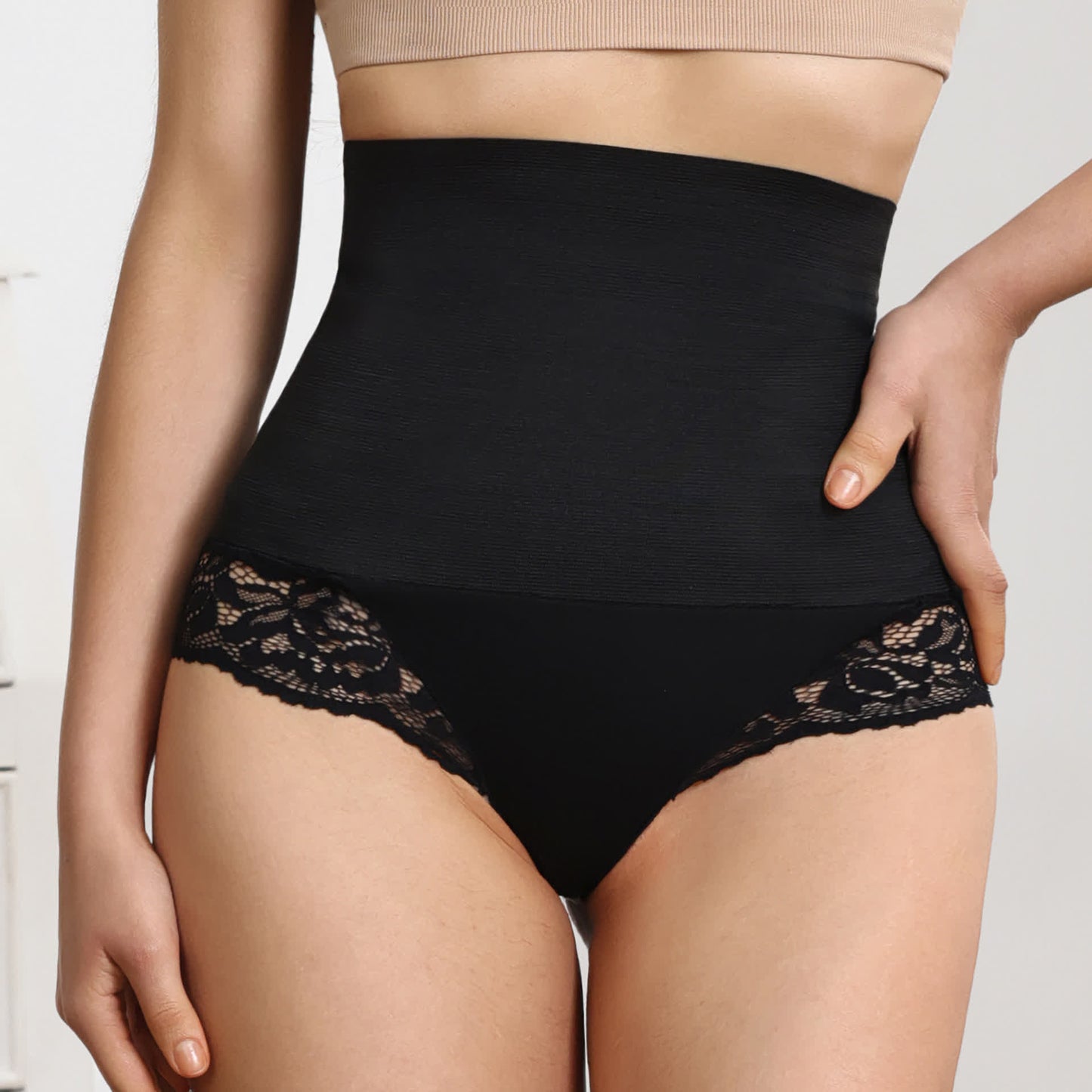Mid Waisted Tummy Shaping Lace Panty