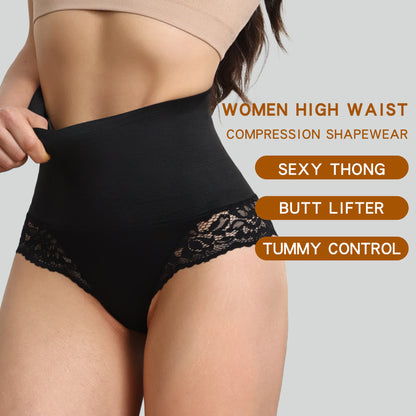 Mid Waisted Tummy Shaping Lace Panty