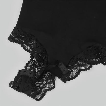 Solid Color Lace Shapewear Bodysuit