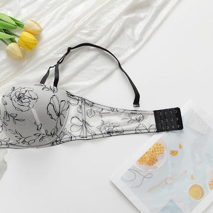 Vintage Floral Print Underwire Bra - image 6