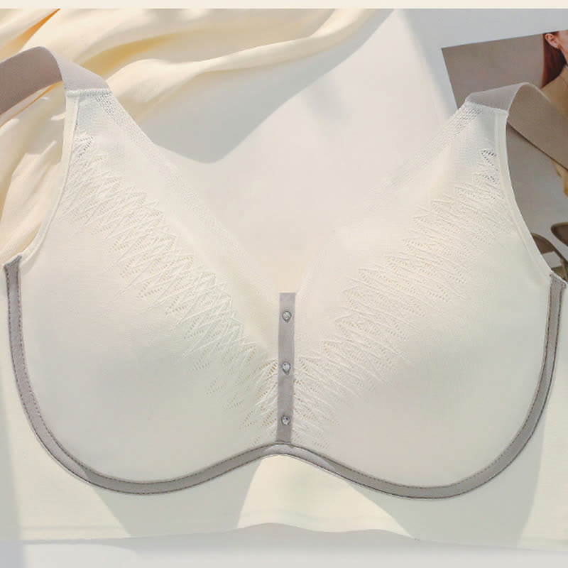 Color-Blocked Breathable Wireless Bra - image 9