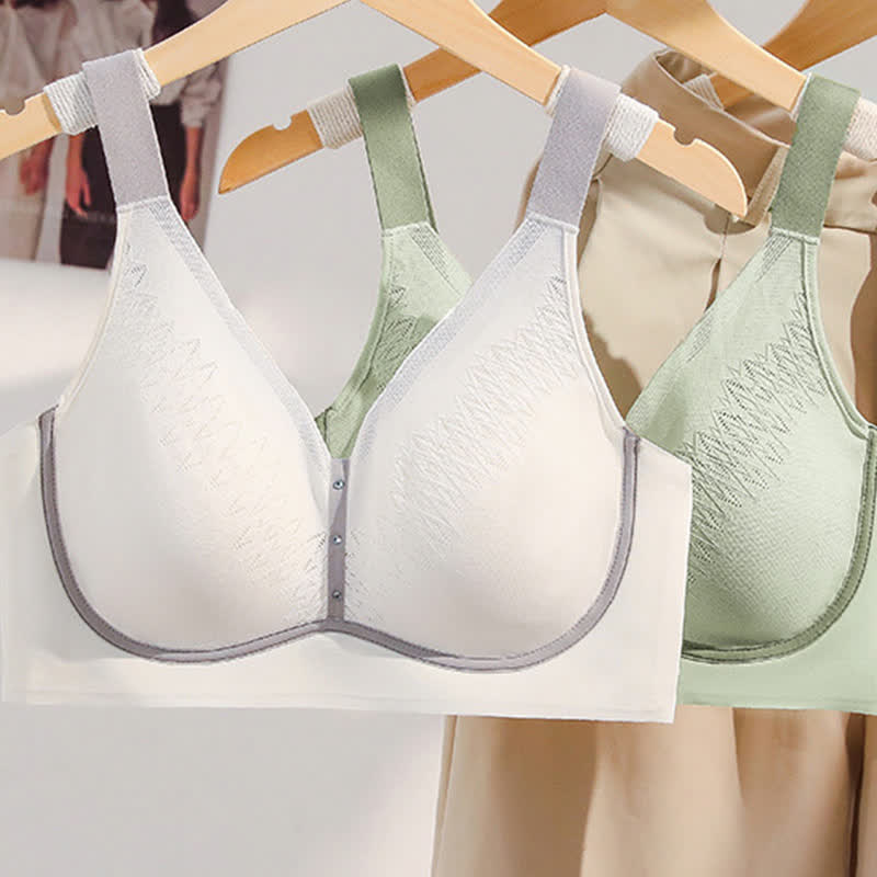 Color-Blocked Breathable Wireless Bra - image 1