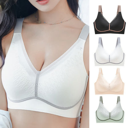 Color-Blocked Breathable Wireless Bra - image 0