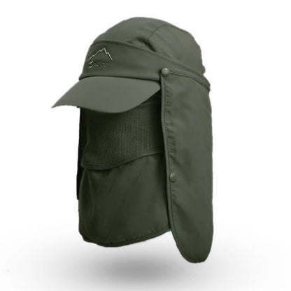 Multi-wear Outdoor Sun Protection Baseball Cap - Dark Green - One Size - image 8