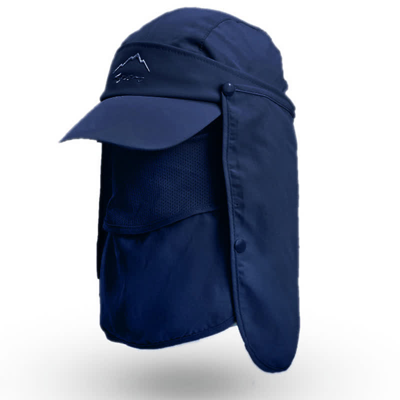 Multi-wear Outdoor Sun Protection Baseball Cap - Navy Blue - One Size - image 6