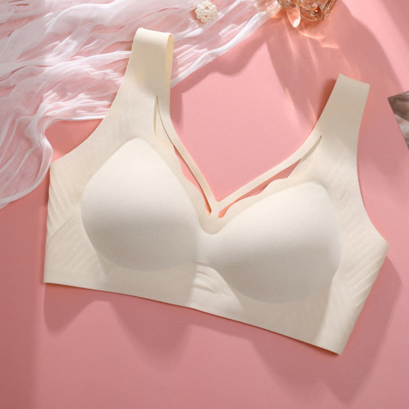 Fashion-Forward Thin Wireless Bra - White - 6XL - image 19